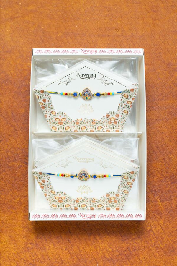 Mor Pankh Artificial Stones & Beads Rakhi