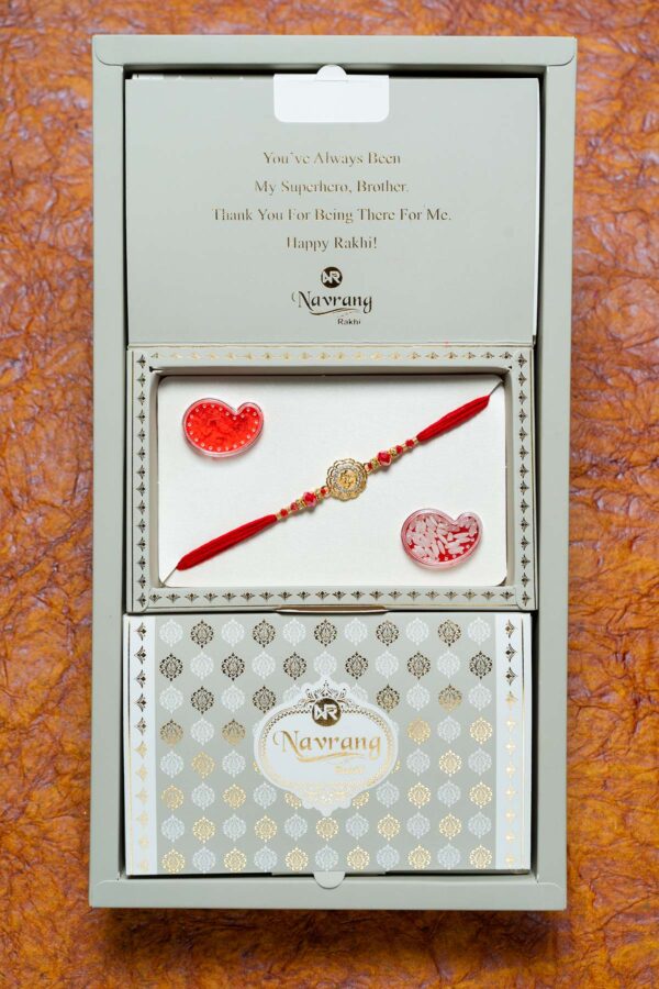 Golden Harmony AD Stone Rakhi